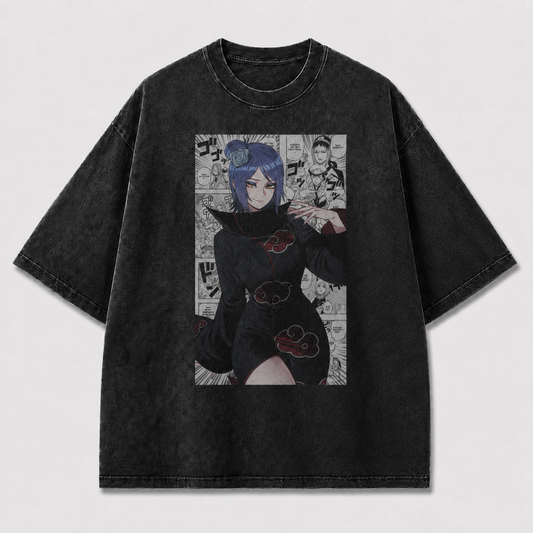 Oversized Streetwear Graphic Tee – Manga Panel Cloak Portrait Print