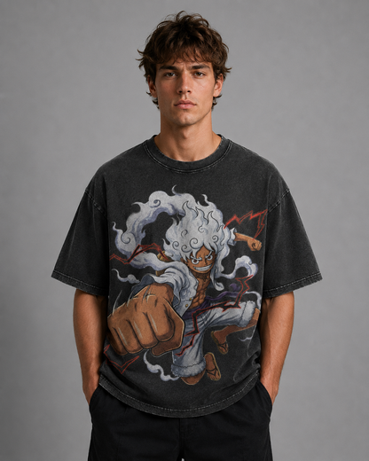 Oversized Streetwear Graphic Tee – Fluffy Cloud Hair Punch Print