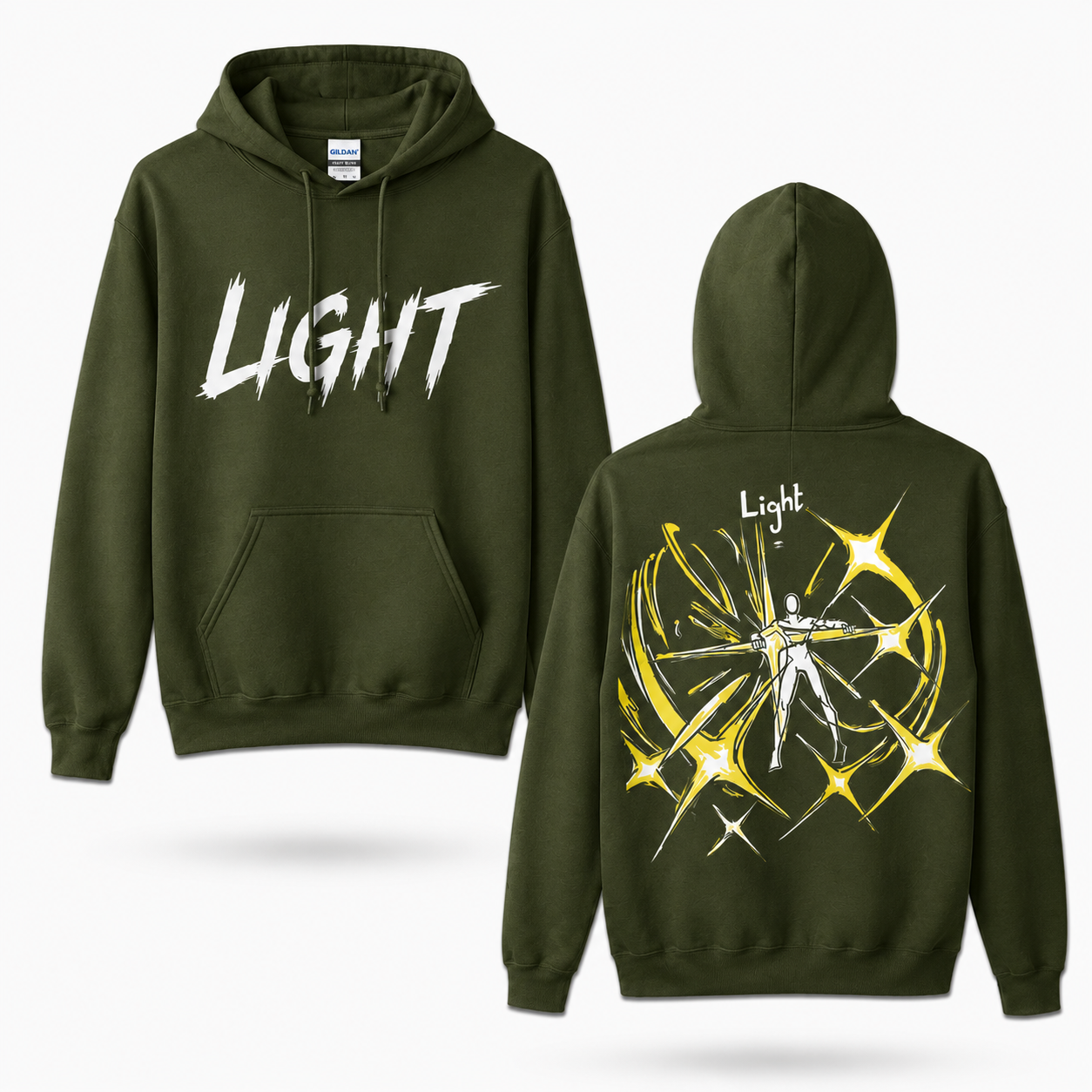 Oversized Streetwear Graphic Hoodie – Radiant Burst Silhouette Print