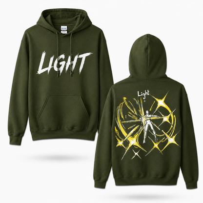Oversized Streetwear Graphic Hoodie – Radiant Burst Silhouette Print