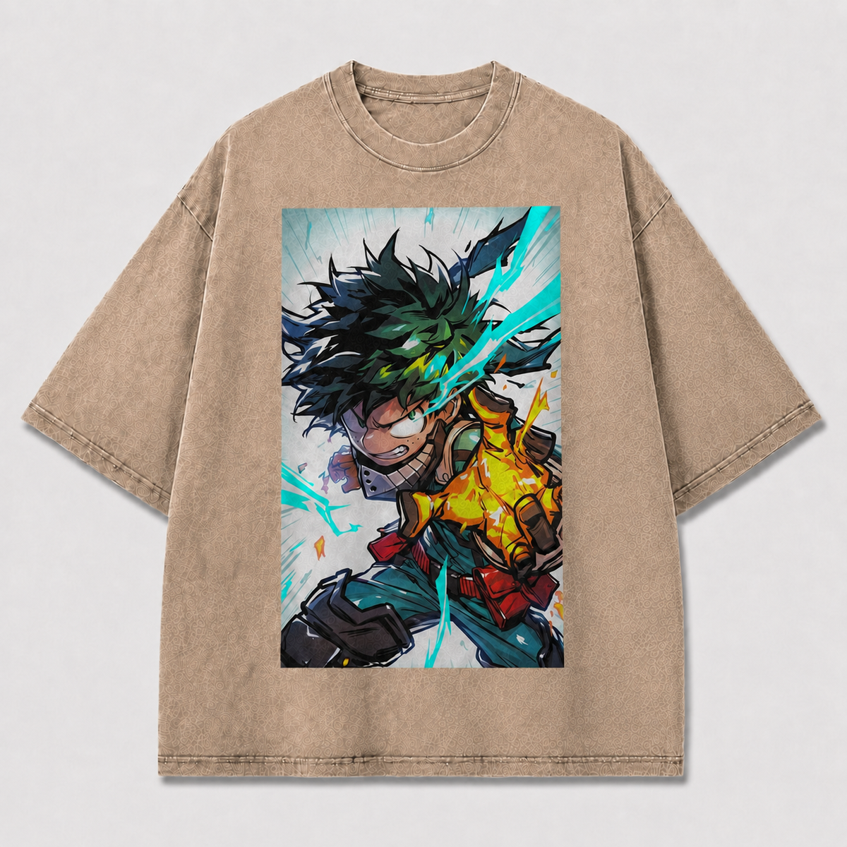 Oversized Electric Punch Portrait Graphic Tee – Action Print Top