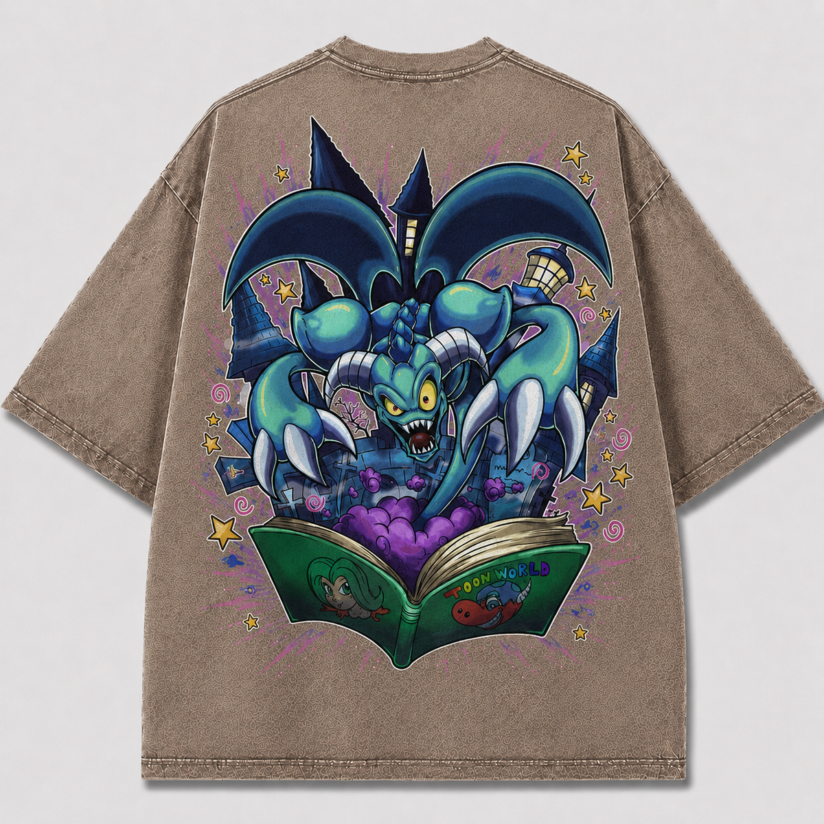 Oversized Storybook Creature Graphic Tee – Back Print Top