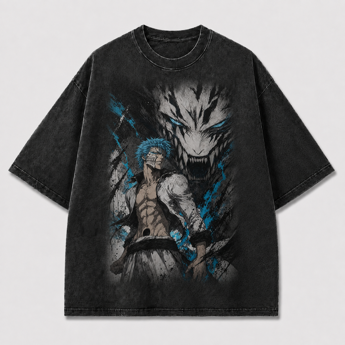 Oversized Streetwear Graphic Tee – Fanged Beast Shadow Print