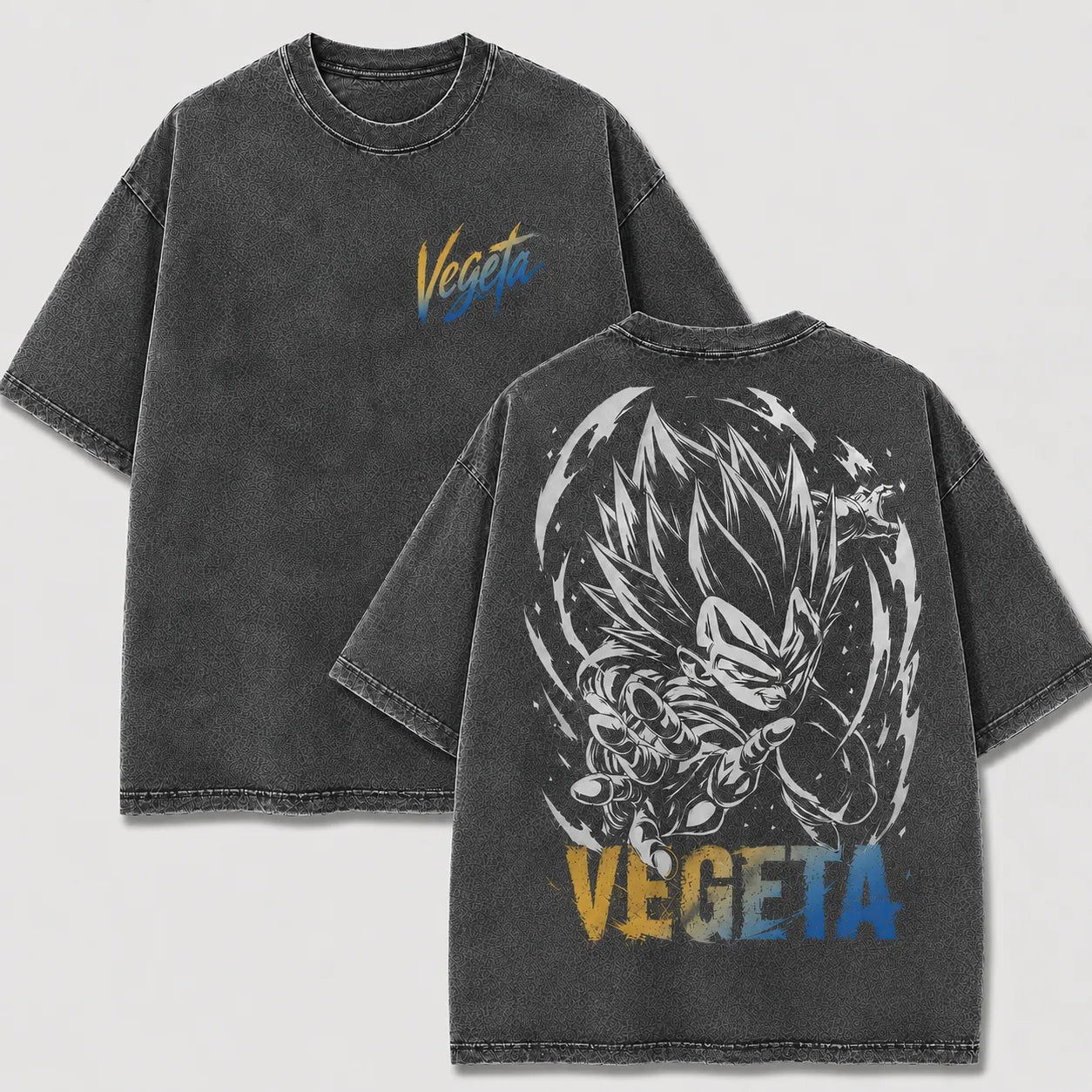 Super Saiyan Blue Vegeta Washed Tee – Dragon Ball Super Anime Shirt