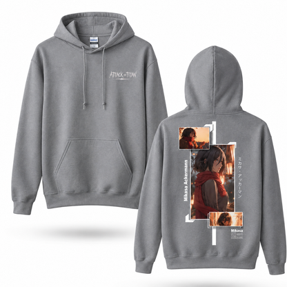 Red Scarf Female Warrior Manga Collage Hoodie