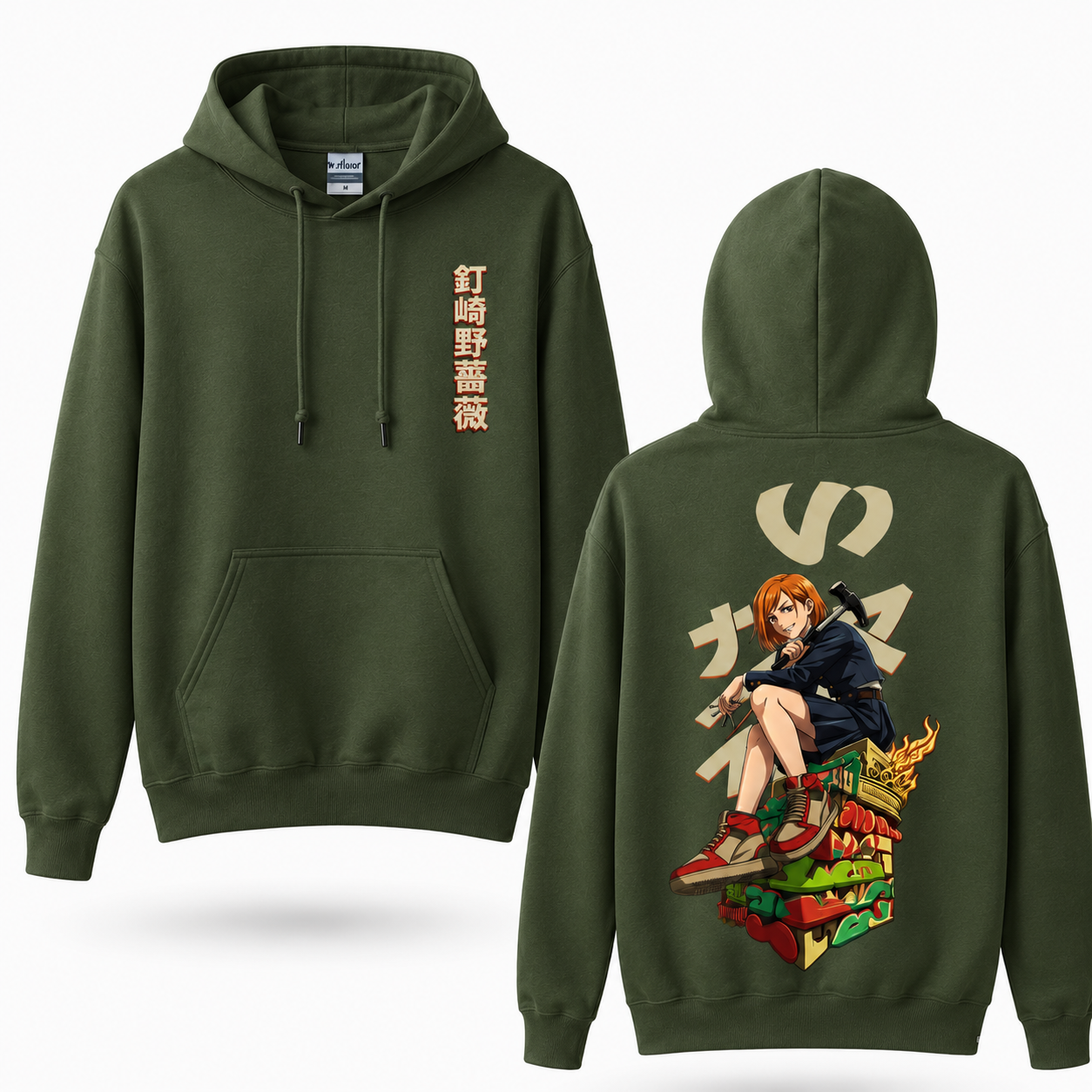 Oversized Streetwear Graphic Hoodie – Sneaker Throne Character Print