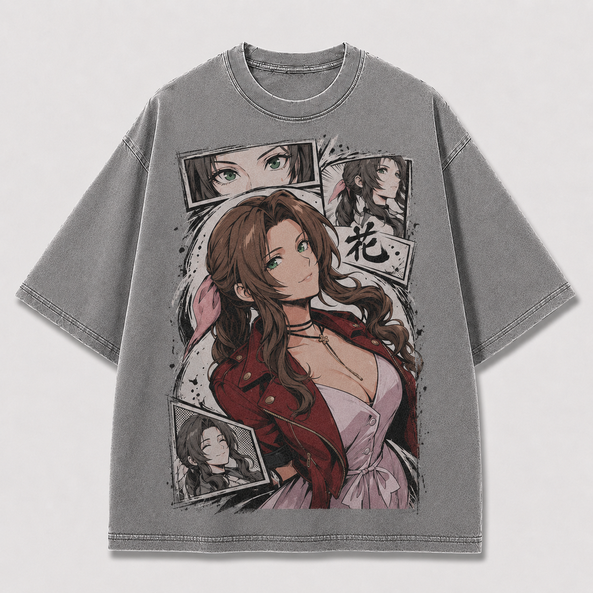 Oversized Graphic Print T-Shirt – Flower Girl Waifu Streetwear Tee