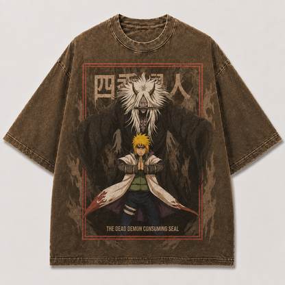 Oversized Streetwear Graphic Tee – Framed Demon Summoning Poster Print
