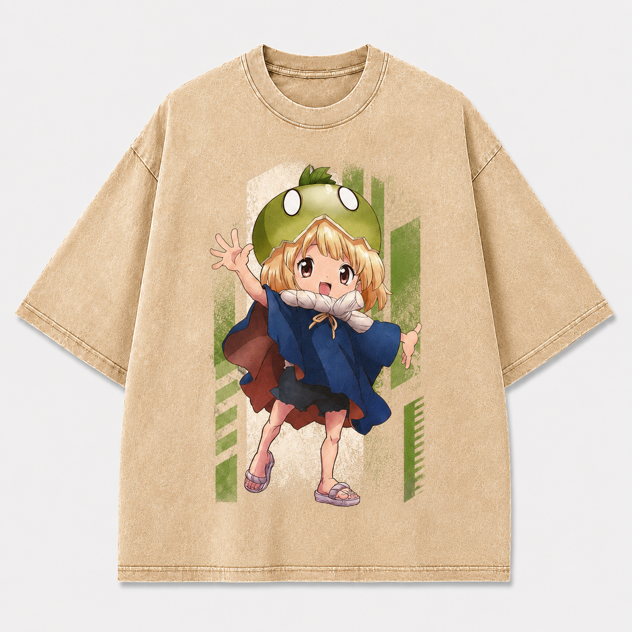 Oversized Cheerful Sprite Graphic Tee – Playful Print Top