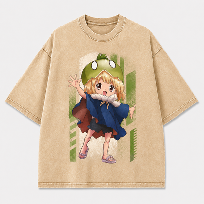 Oversized Cheerful Sprite Graphic Tee – Playful Print Top