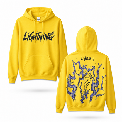 Oversized Streetwear Graphic Hoodie – Abstract Lightning Sketch Print