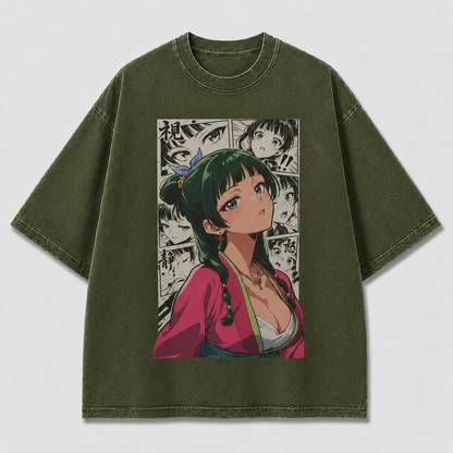 Oversized Graphic Print T-Shirt – Traditional Waifu Streetwear Tee