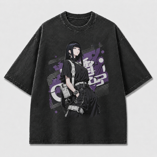 Oversized Graphic Print T-Shirt – Tactical Waifu Streetwear Tee