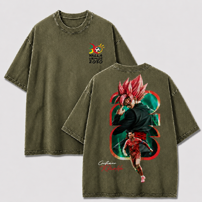 Khaki Anh 7 football anime shirt with number 7 crossover artwork