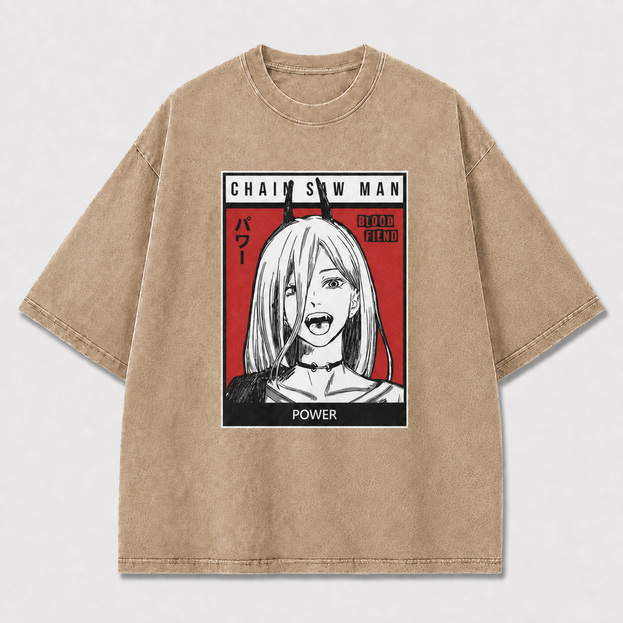 And Horned Woman Portrait In a Bold Oversized Graphic Tee