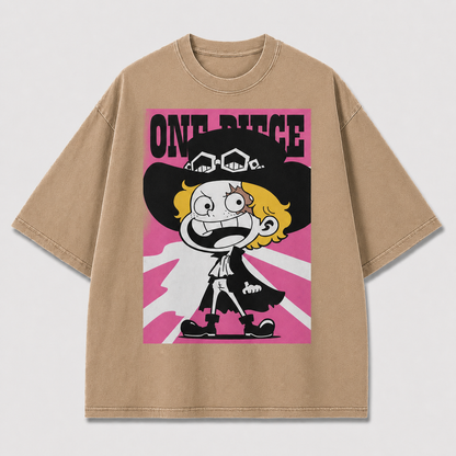 Pink Cartoon Pirate Figure Tee