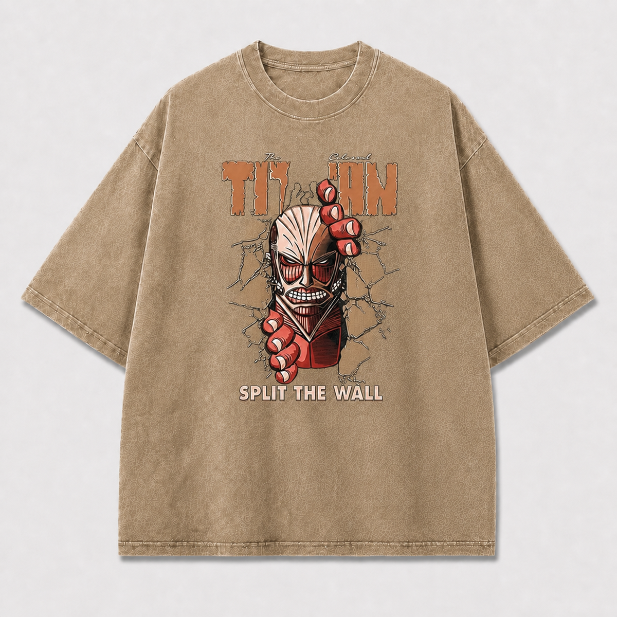 And Colossal Face Breaking through a Wall Oversized Graphic Tee