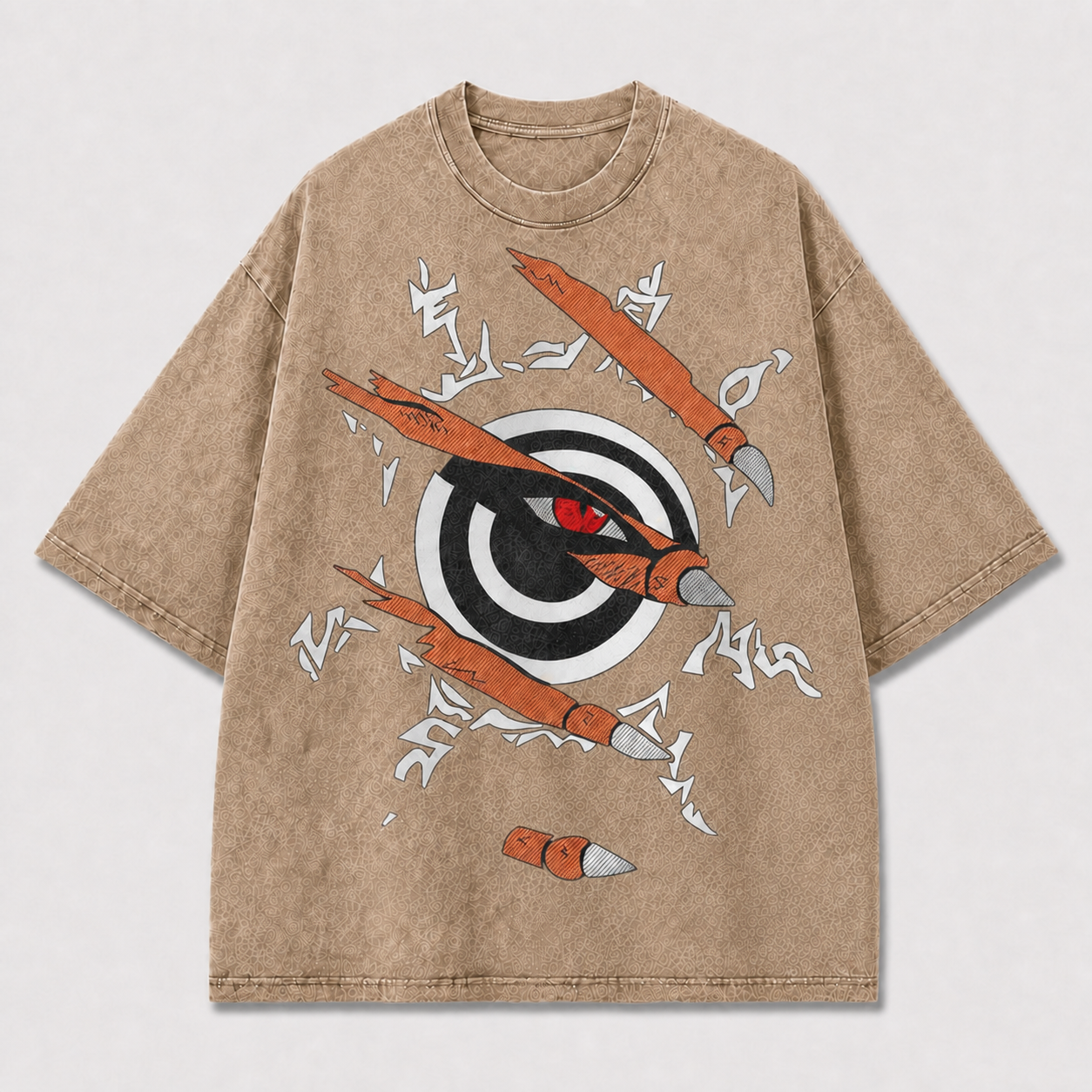 Minimal and Spiral Eye Graphic Slashed By Oversized Graphic Tee