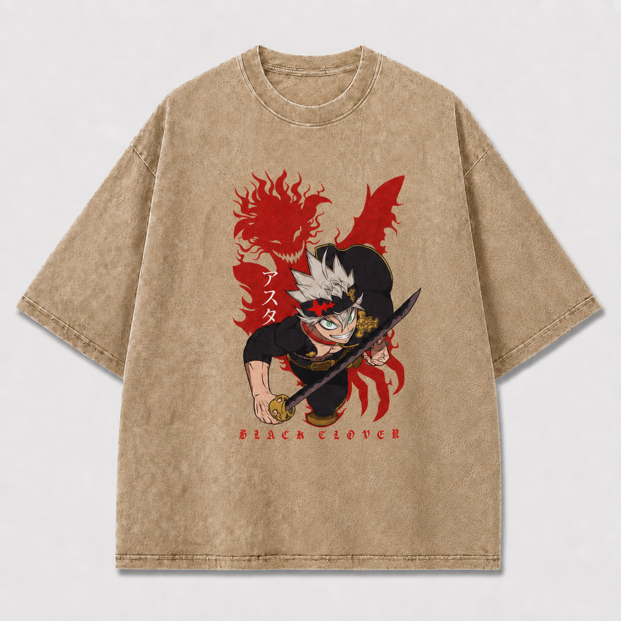 And Sword Warrior Charging Before a Large Oversized Graphic Tee