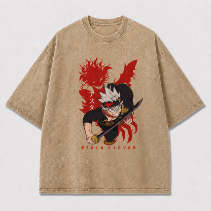 And Sword Warrior Charging Before a Large Oversized Graphic Tee