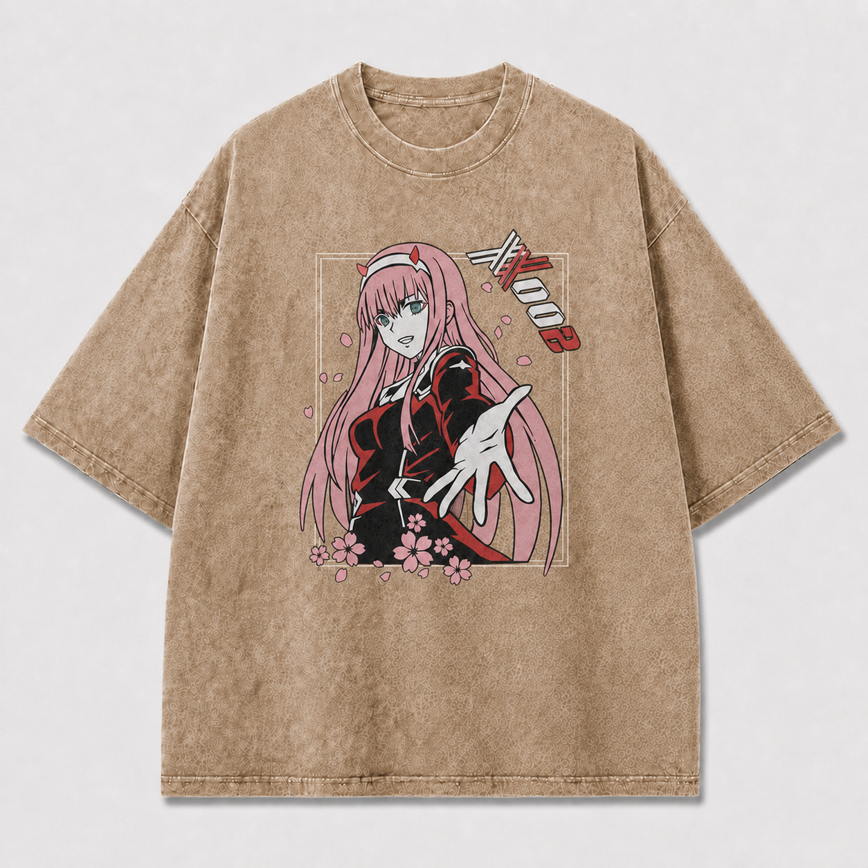 Pink-haired Horned Woman Reaching Forward amid Oversized Graphic Tee