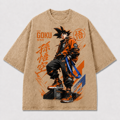 Orange Streetwear Warrior Graphic Tee