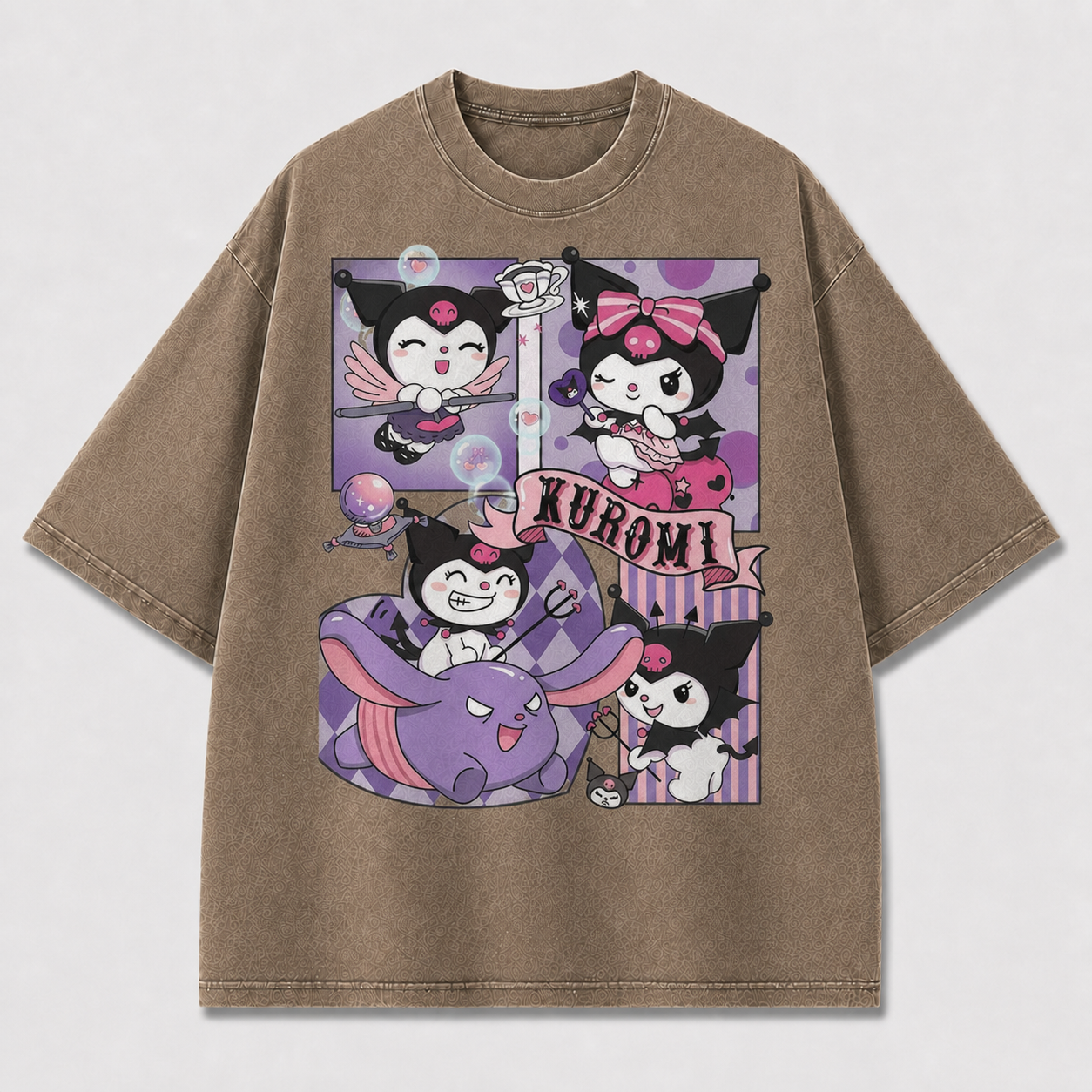 Cute Purple Character Collage Tee