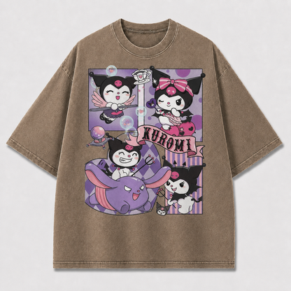 Cute Purple Character Collage Tee