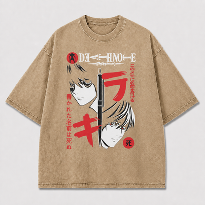 High-contrast and Split Portrait Graphic Oversized Graphic Tee