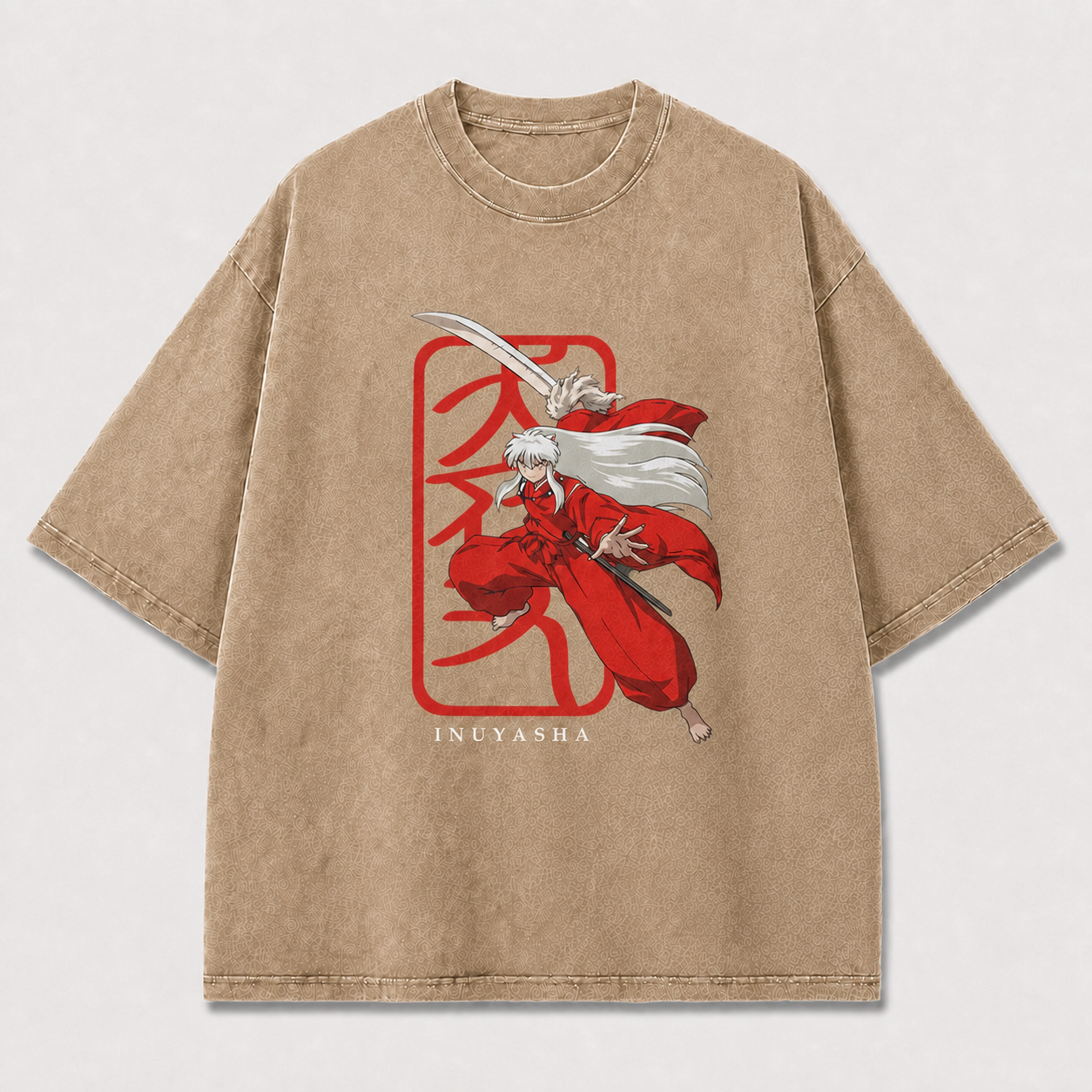 And Long-haired Sword Warrior In Flowing Robes Oversized Graphic Tee
