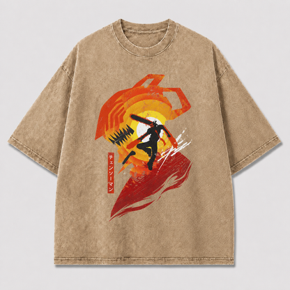 Fiery Swordsman Silhouette Tee