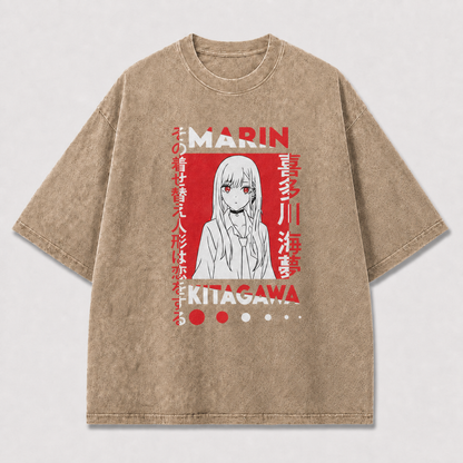 And Minimalist Portrait of a Long-haired Oversized Graphic Tee