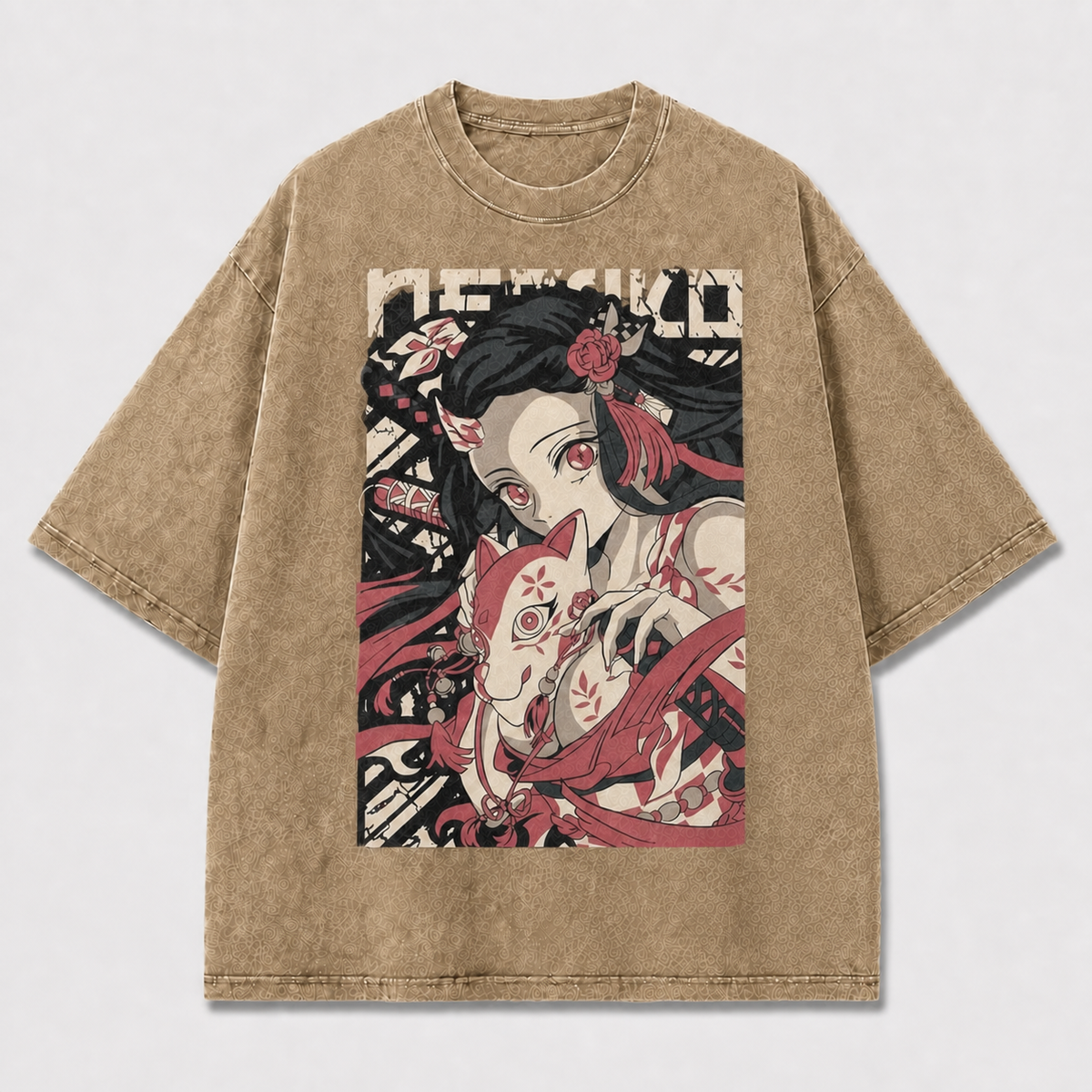 And Portrait of a Mysterious Woman Holding Oversized Graphic Tee