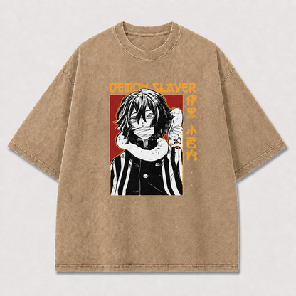 Portrait of a Mysterious Snake-wearing Swordsman Oversized Graphic Tee