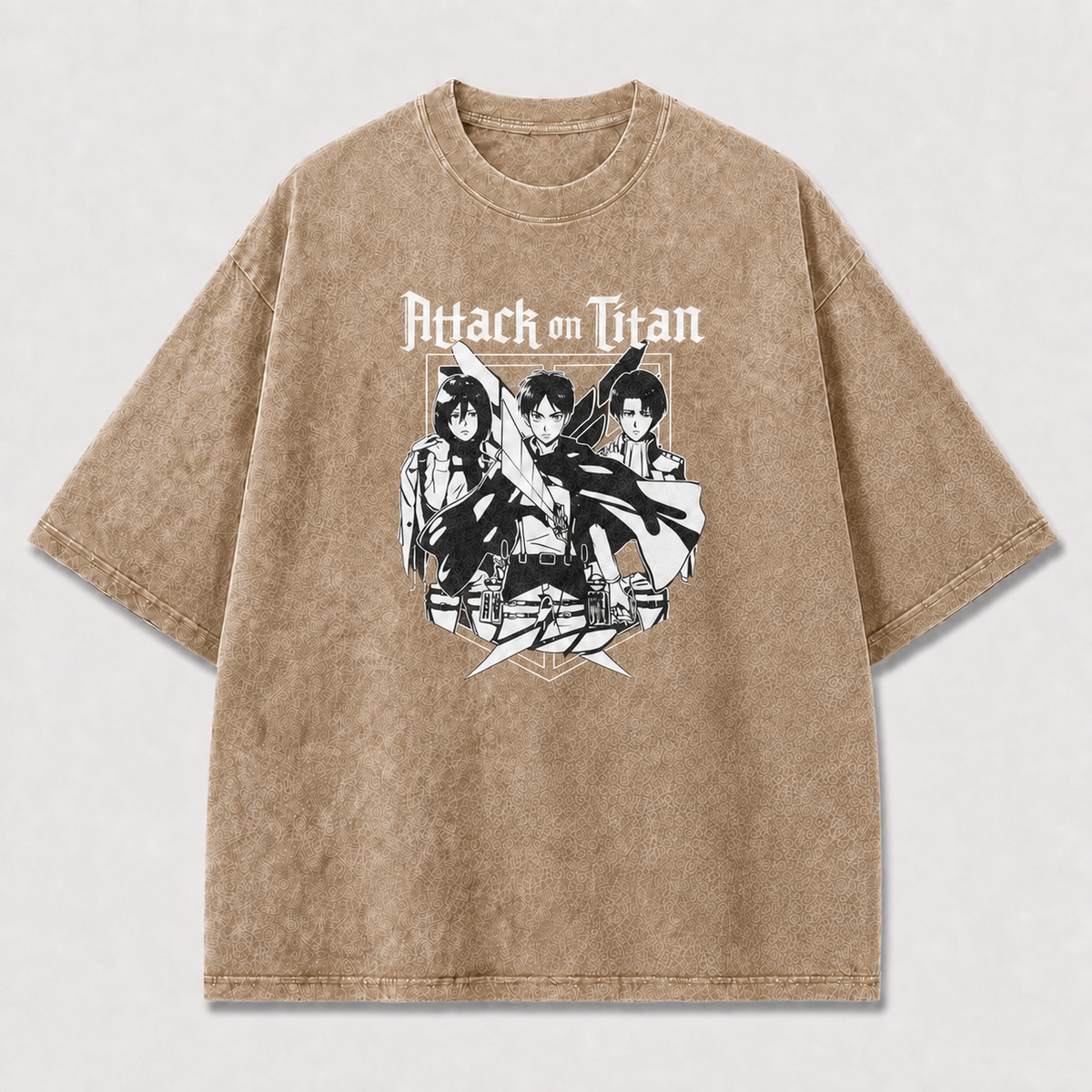 High-contrast Monochrome Trio of Uniformed Oversized Graphic Tee