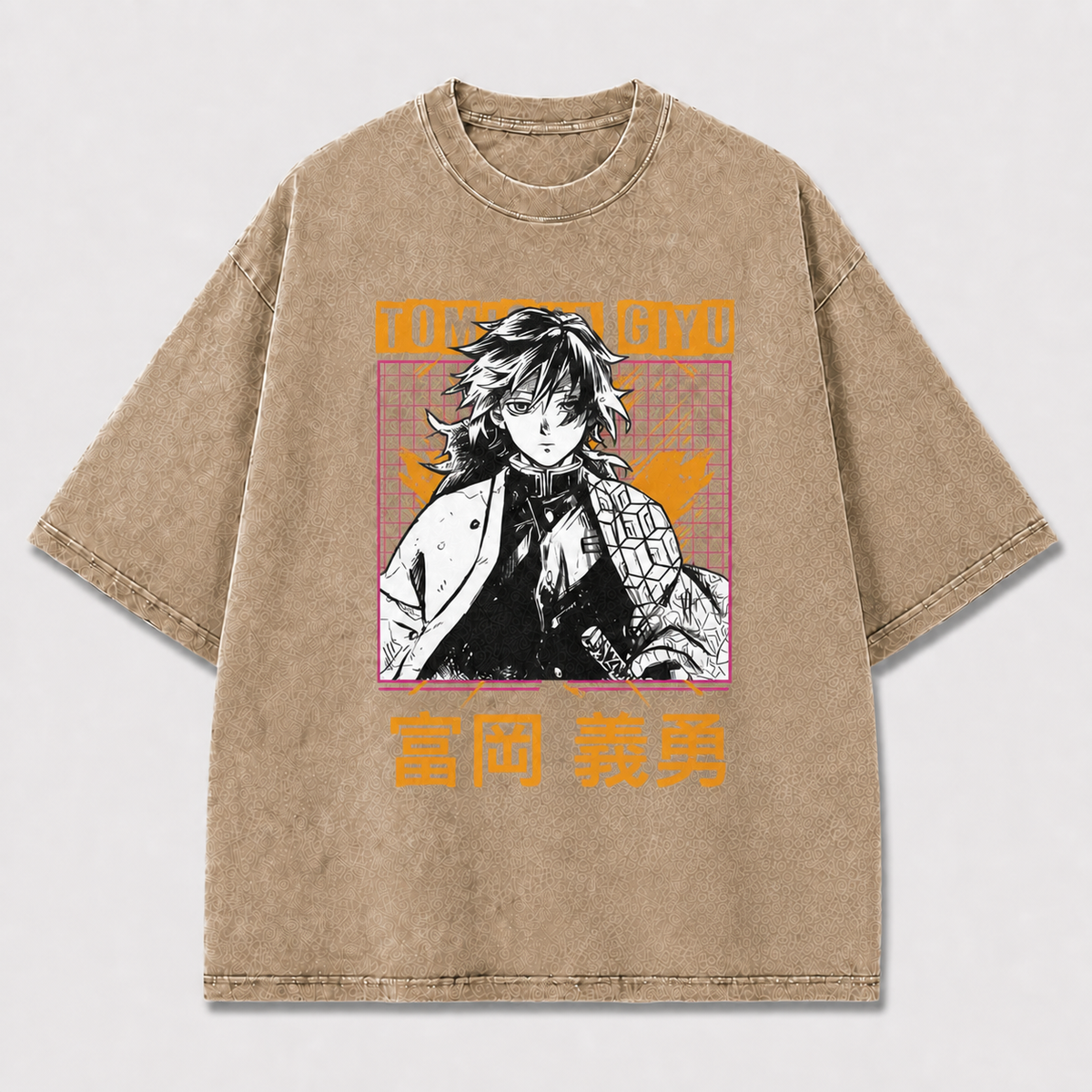 And Portrait of a Calm Swordsman In Oversized Graphic Tee