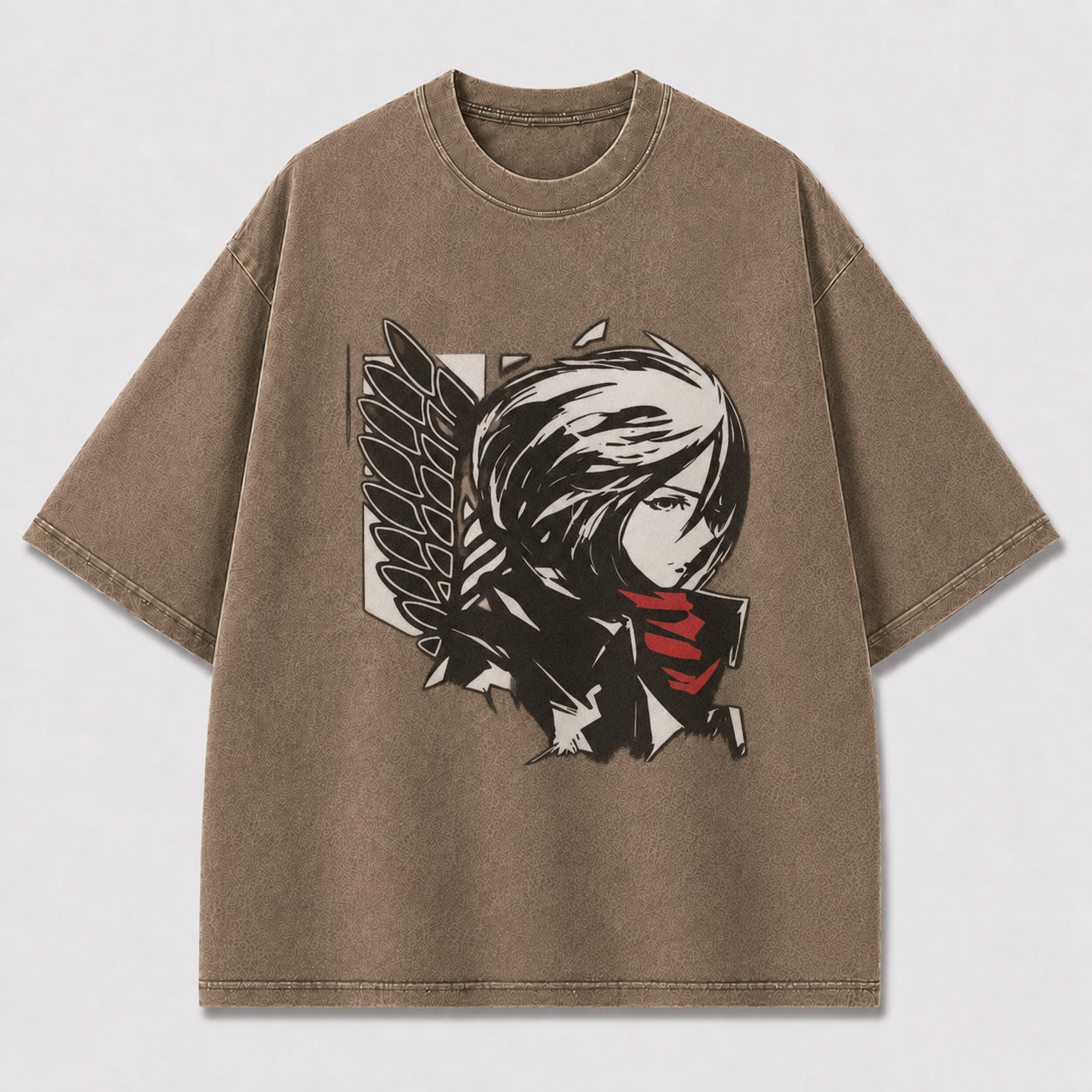 Monochrome Winged Portrait Graphic Tee