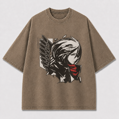 Monochrome Winged Portrait Graphic Tee
