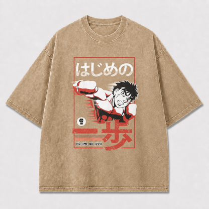 And Action Portrait of a Determined Young Oversized Graphic Tee