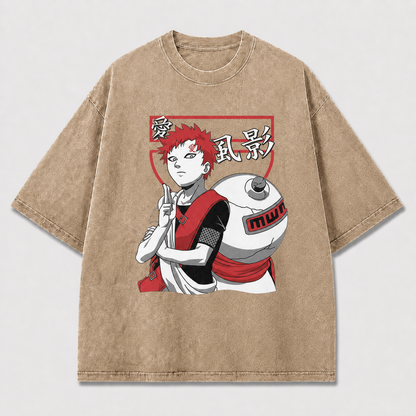 And Sand-bearing Warrior Portrait with a Large Oversized Graphic Tee