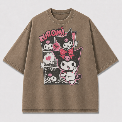 Pink Punk Cat Graphic Tee