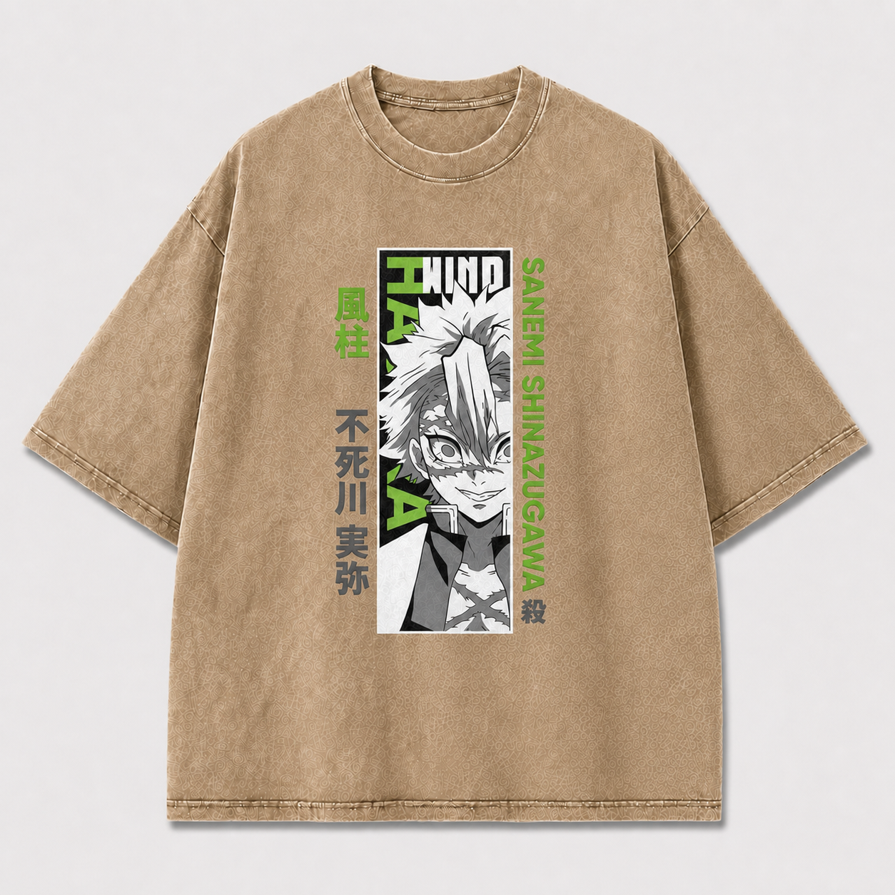 And Close Portrait of a Scarred White-haired Oversized Graphic Tee