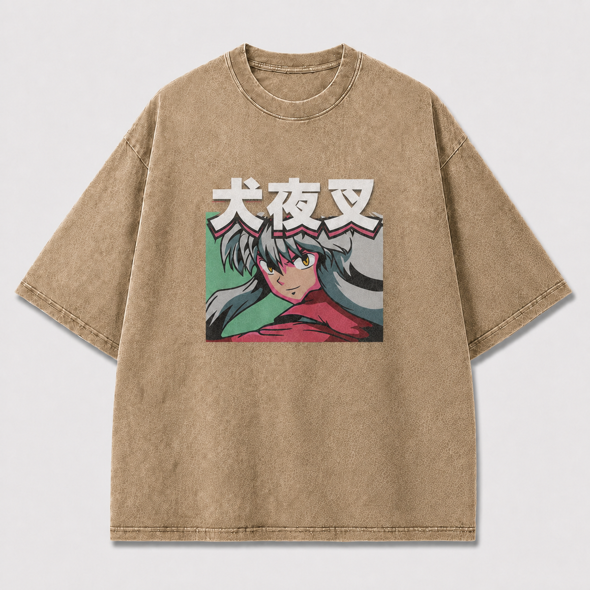 And Silver-haired Warrior Portrait with Oversized Graphic Tee
