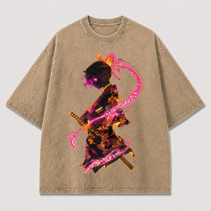 Neon Blade Fighter Graphic Tee