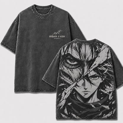 Split Face Giant Warrior Vintage Washed Graphic Tee