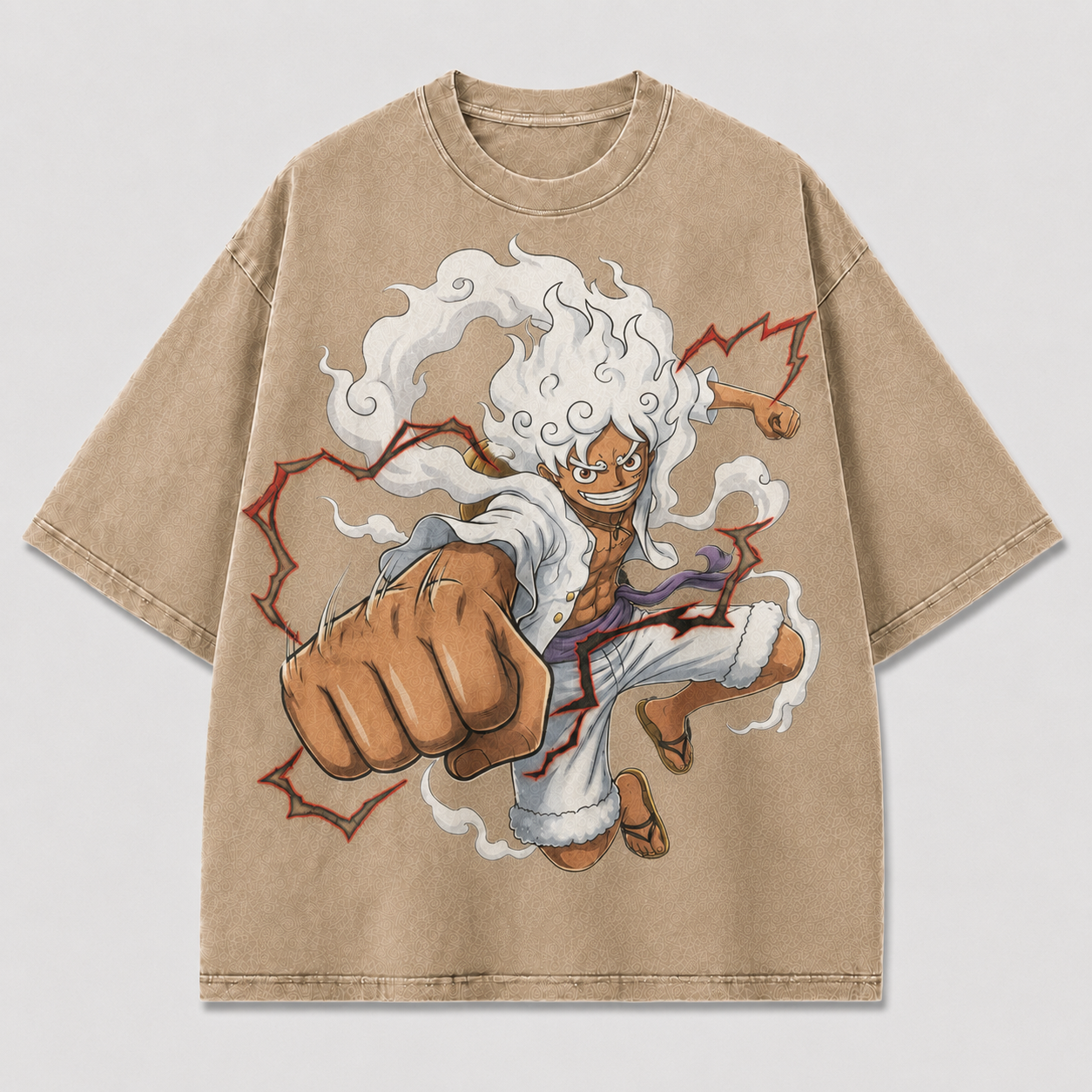 Oversized Streetwear Graphic Tee – Fluffy Cloud Hair Punch Print