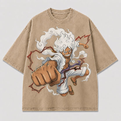 Oversized Streetwear Graphic Tee – Fluffy Cloud Hair Punch Print