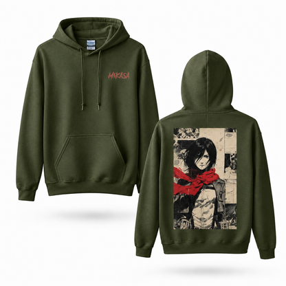 Red Scarf Warrior Manga Collage Graphic Hoodie