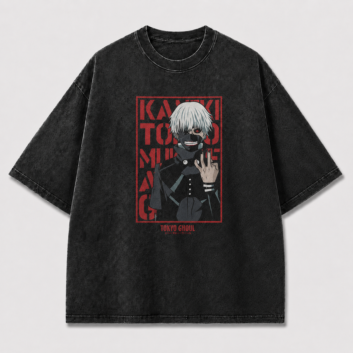Oversized Masked Antihero Poster Graphic Tee – Bold Red Streetwear Shirt