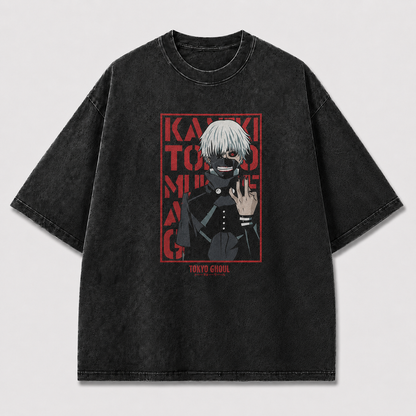 Oversized Masked Antihero Poster Graphic Tee – Bold Red Streetwear Shirt